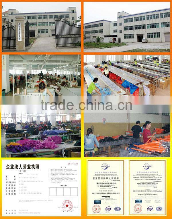 23"*8K xiamen electroplated frame square garden umbrella