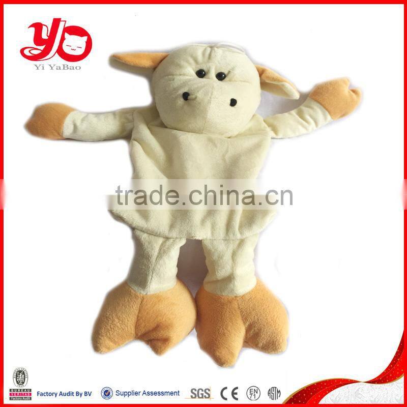 soft cute cow hand puppet, plush cow animal hand puppet