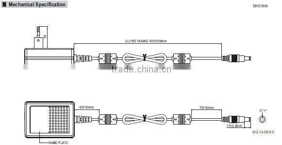 Meanwell single power supply/22.5~36W AC-DC Single Output Wall-mounted type industrail adaptor
