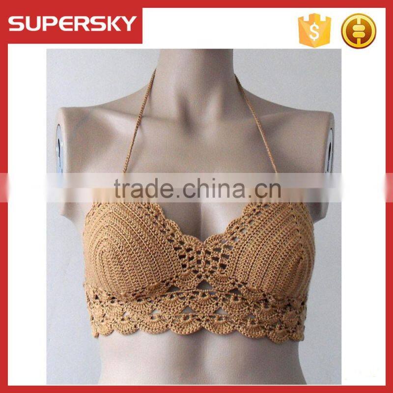 K-58 Sexy hand crochet knitting bikini swimwear classic knit crochet sexy ladies women knti beach bustier