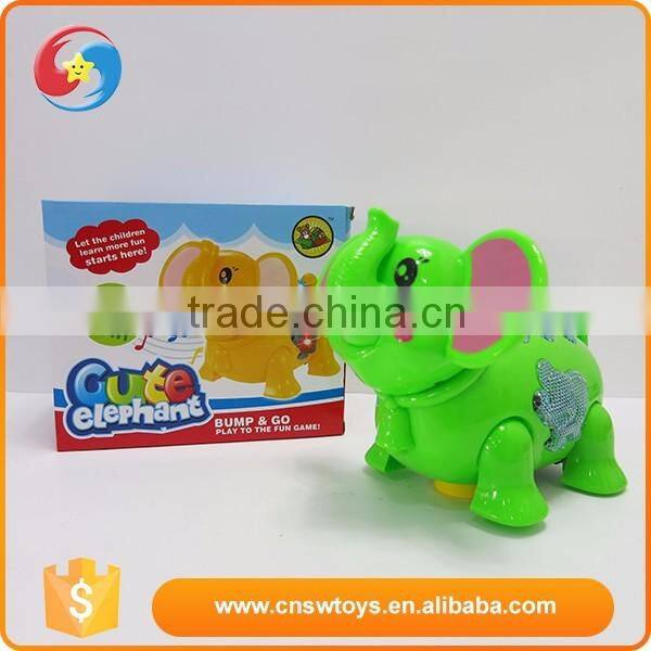 Special moments share with kids green cute elephant B/O toys with light and music