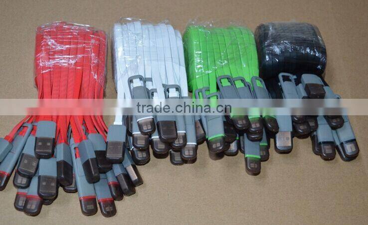 2 in1 usb cable usb data cable for iphone/samsung