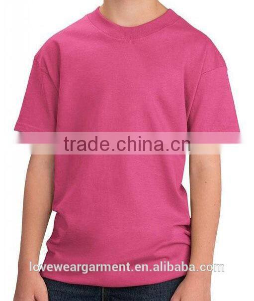 Kids plain no brand cotton round neck t shirt wholesale supplier China