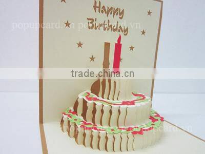 The Piano with angel Happy birthday 3d pop up card