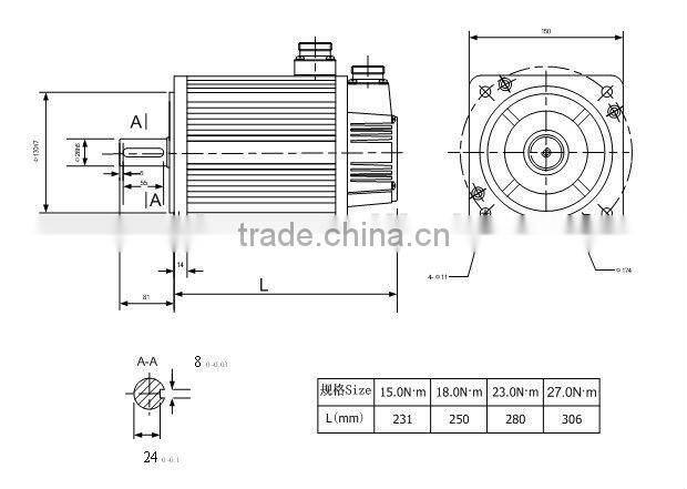3.8kw ac servo motor with tamagawa high precision encoder