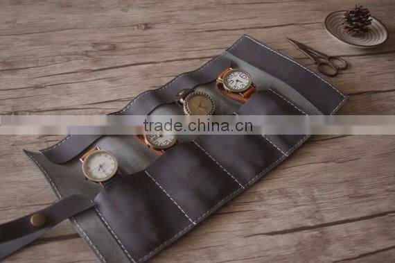 Custom high quality watch roll case leather