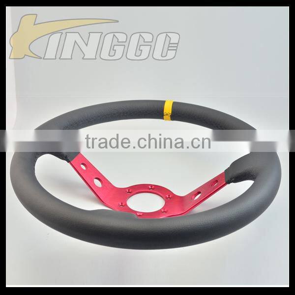 Wholesale Red Frame 350mm Deep Dish Steering Wheel