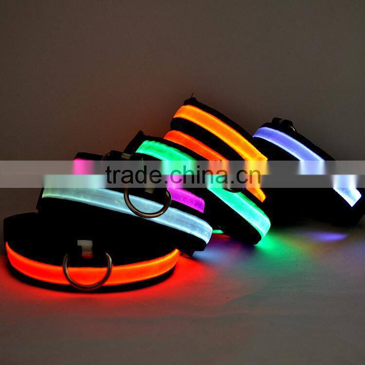 Glowing in The Dark Black Bands LED Collar For Dogs Lighted Dog Collars Colorful Pet Shop Products