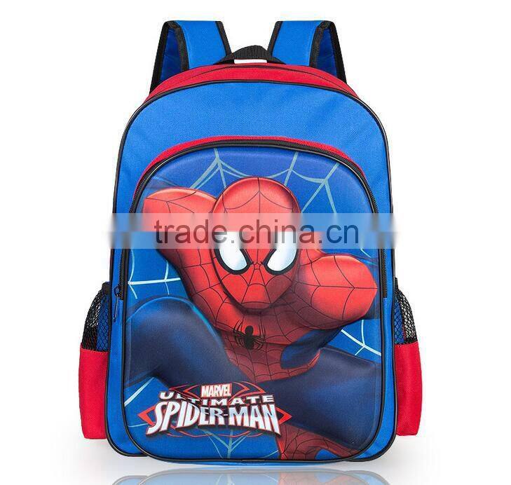 2016 Back To School Season Hot Sell 3D Spider Man Children Backpack Wholesale Book Bag