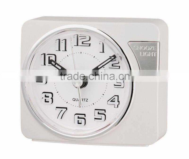White dial touch LED light analog sweep alarm clock