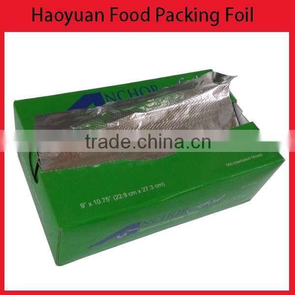 embossed aluminum foil wrapper pop-up sheet household alu foil