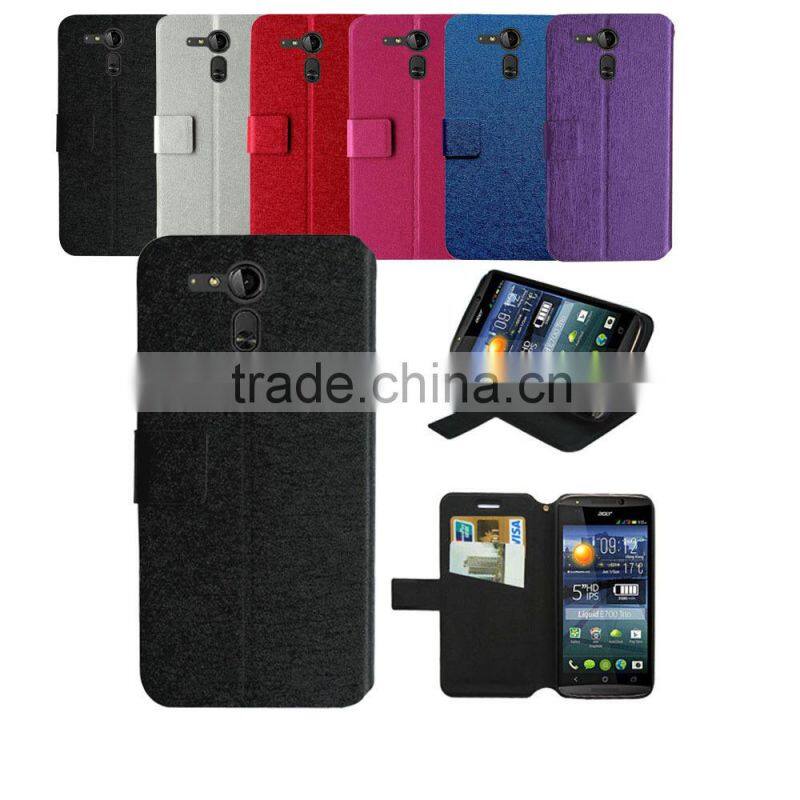 purple case for Acer Liquid E700 wallet leather case with high quality fatgory price