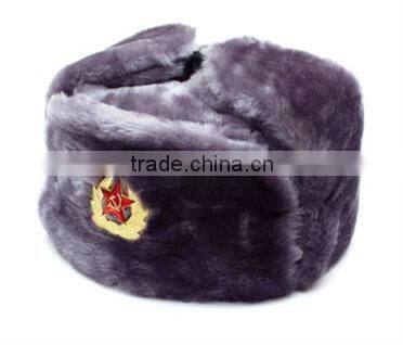 Authentic Russian Ushanka Gray Military Hat