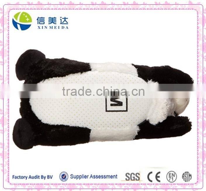 Children Kid Panda Bear Animal Paw Plush Toy Fuzzy Slippers - Black & White