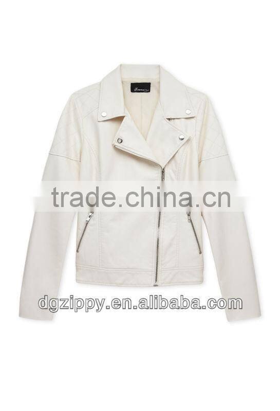 Street-chic moto leather jacket for women