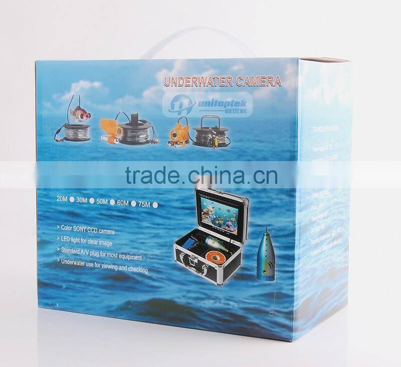 Fishing Line Camera 7" TFT LCD HD 800TVL 12Pcs Light Sun shade+30M Cable Underwater Camera For Fishing