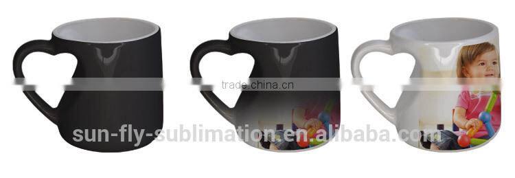 Heart Handle Color Changing Mug/ Color changing mug/ Colorful mug for promotion/ Designed Mug
