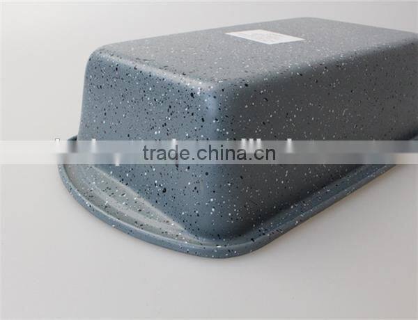 non-stick carbon steel metal baking tray mould marble enamel coating loaf pan