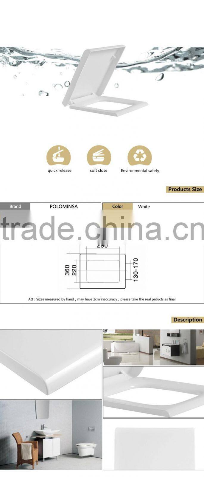 soft close square toilet seat in PP material