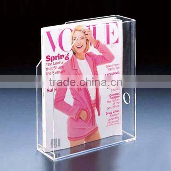 Factory Wholesale cheap magazine rack fashion acrylic display holder for magazine Plexiglass book rack