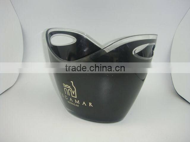 wholesale Double wall clear plastic ice bucket for beer