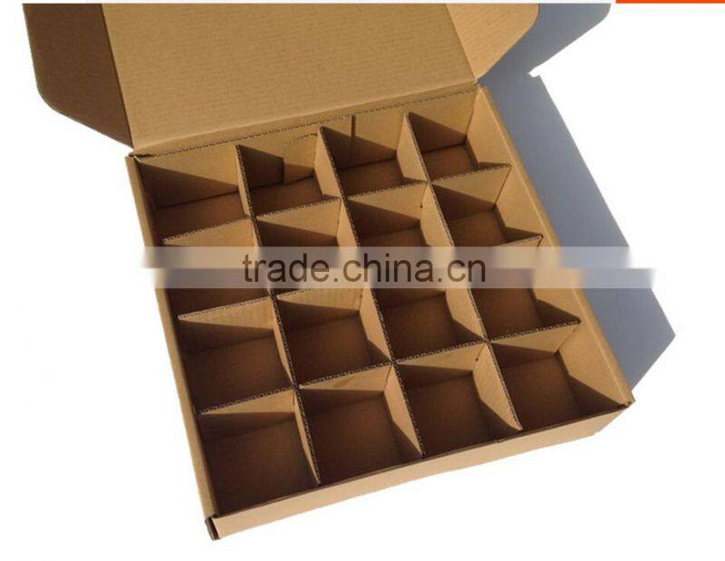 brown corrugated paper Box with 16 cup for kiwi fruit packaging box