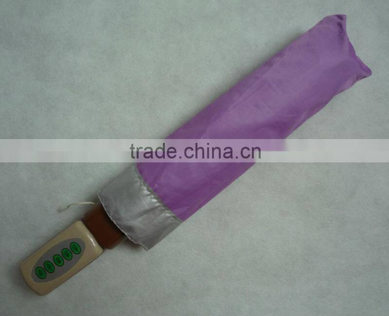 hot fashion style three folding radio umbrella made in china OKUMBRELLA