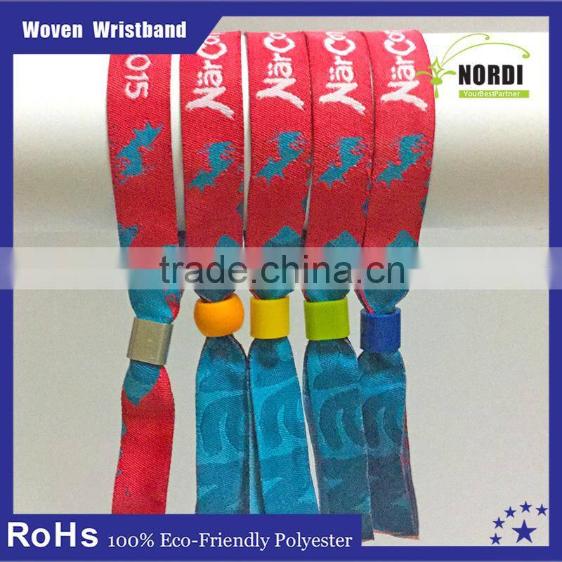 Promotional custom woven security wristbands for events