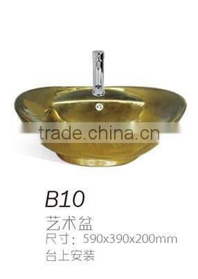 C35 Popular sanitary ware ceramic black basin, design counter top basin
