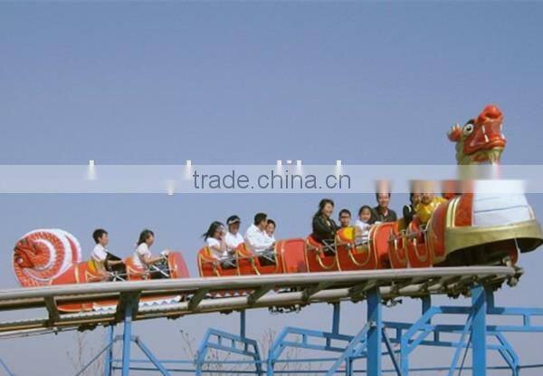 Kids large amusement rides mini roller coaster , sliding dragon / green worm mini roller coaster rides hot sale