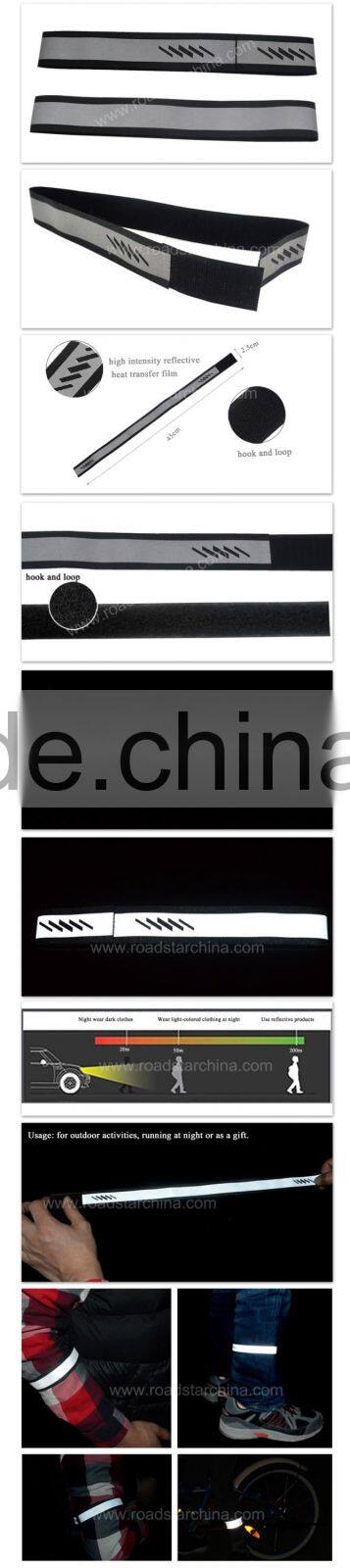 Whosale hook and loop reflective band for runner