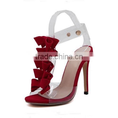 2016 Sexy open toe high heel sandals New fashion bowknot design high heel sandals PZ4374
