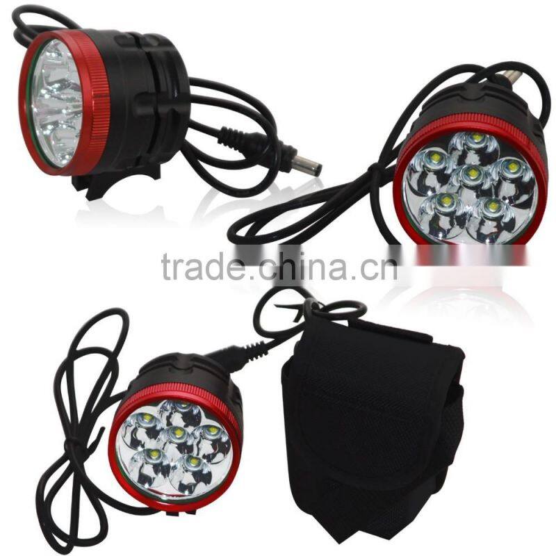 2 In 1 High Brightness 6 x XM-L T6 LED 3 Modes Bike Light Bicycle Front Lamp Headlight Headlamp + Battery Pack + Charger