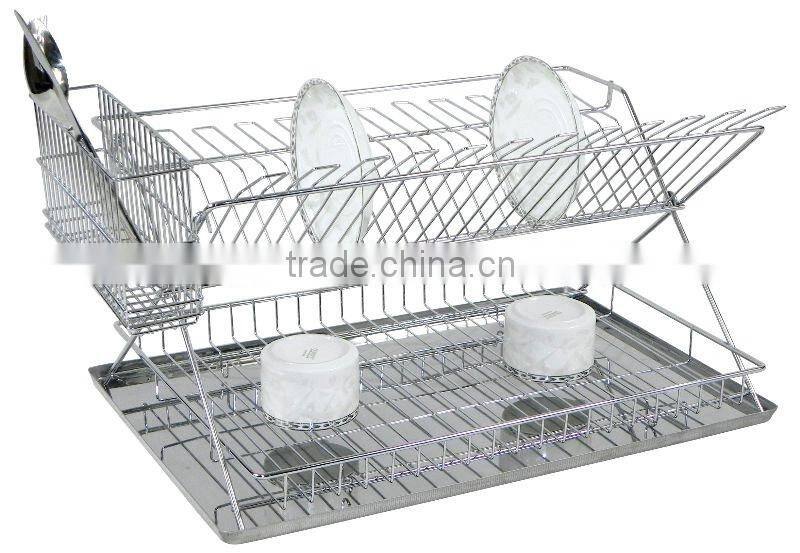 folding dish rack with tray