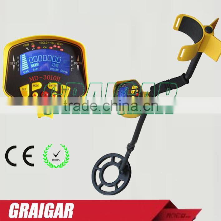 Underground Metal Detector MD-3010II with LCD light, three colors black,yellow,green