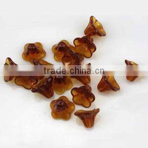 Glass Glass flower beads,necklace charms,coffe,10x10mm flower cone,findings for making jewelry