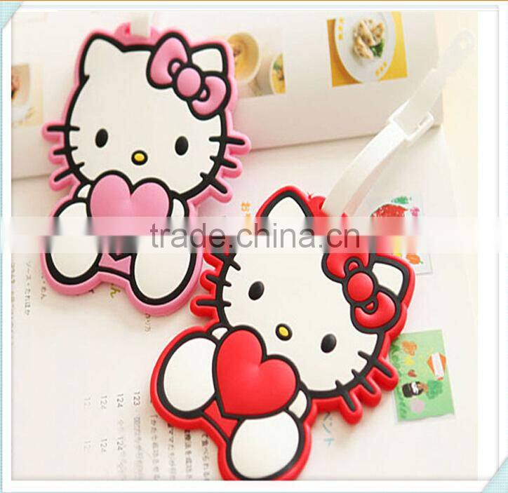 Cartoon Design Trolly Luggage Tag Wholesale/Handbag Soft Pvc Hang Tag Label/Promotional Gift Suitcase Name Tag