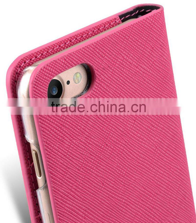2016 Fashion Mobile Phone Case Wallet CASE PU Leather Case for Apple iPhone 7 (4.7")