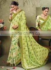 Intelligent Liril Green Viscose Art Silk Saree/Silk sarees online shopping