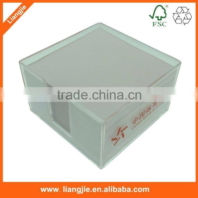 Custom memo with holder, Printed memo block, promotional memo pad with plastic holder