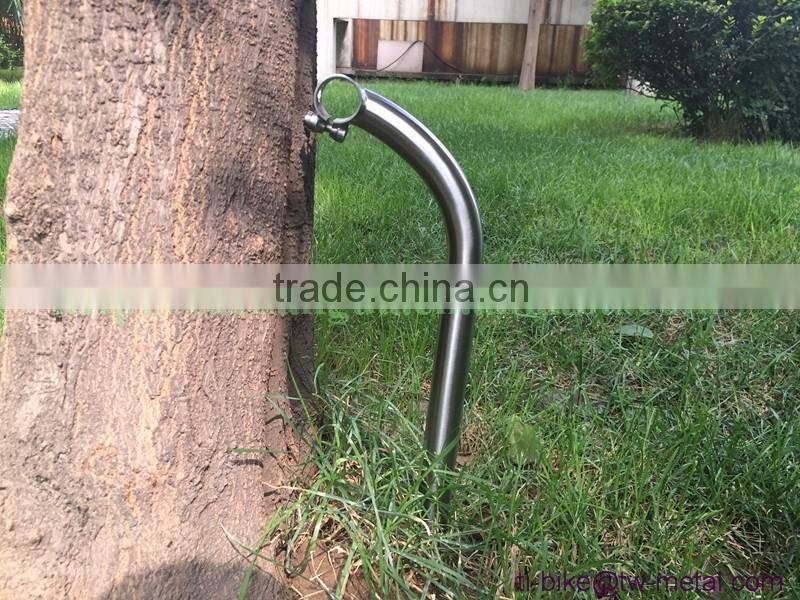 XACD made titan bending bicycle stem customized ti bike stems with hand brush finished ti bicycle stem oem cheap made in china