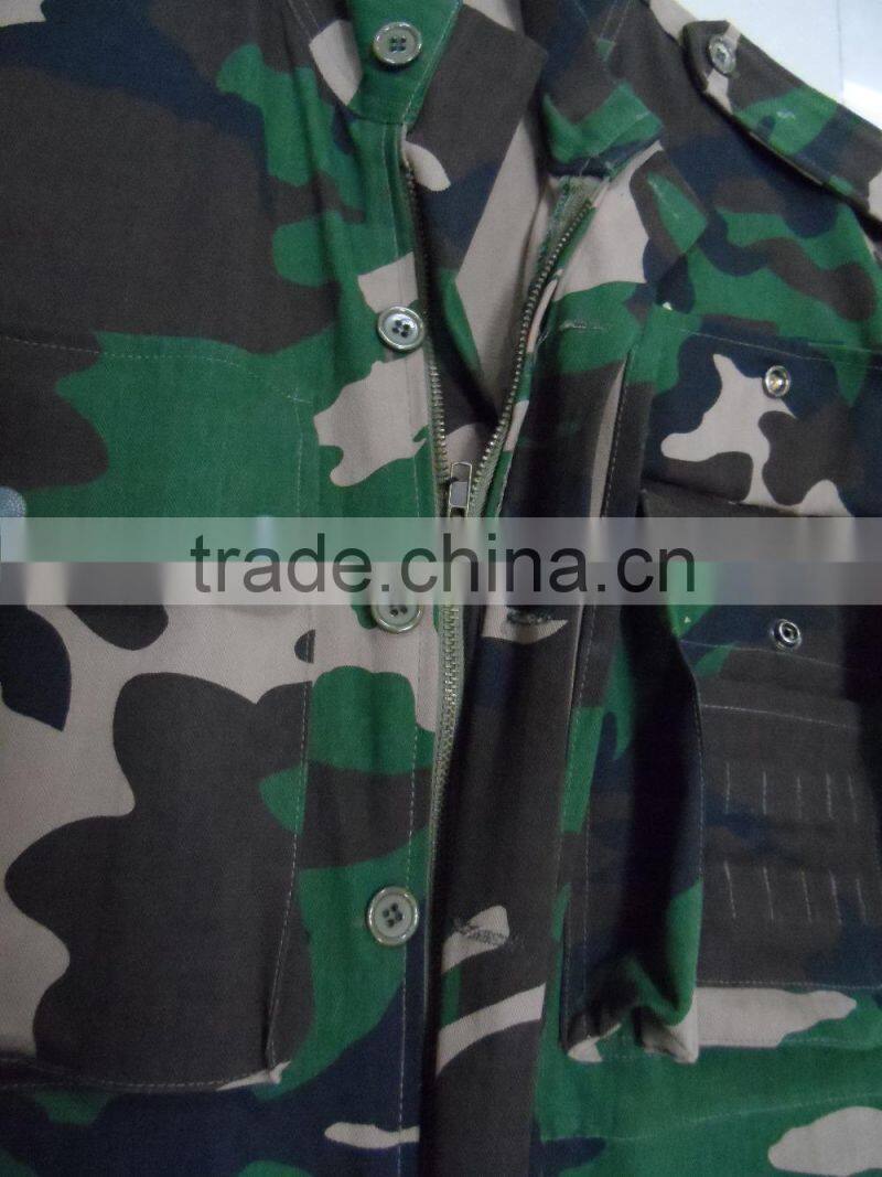 Custom cotton polyester twill jungle camouflage sylria outdoor tactical suit