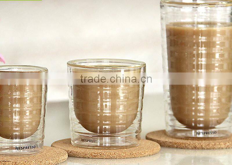 2016 new products 80ml 150ml 350ml Espresso double wall borosilicate glass coffee cup without handle
