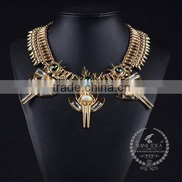 high quality vintage style chunky statement necklace tin alloy fashion women pendant necklace 6390086