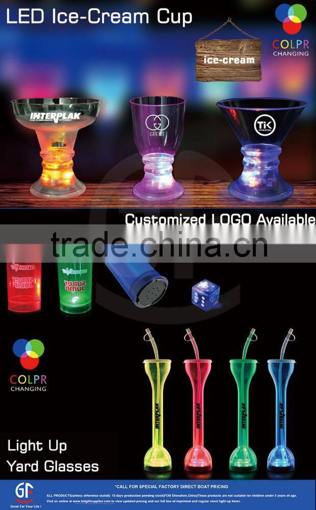 New Branded Popular Led Plastic Drinking Glasses For Restaurant
