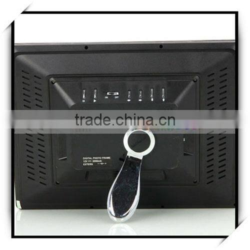 High resolution 12.1" Ratent LCD China Wholesale Digital Photo Frame Black
