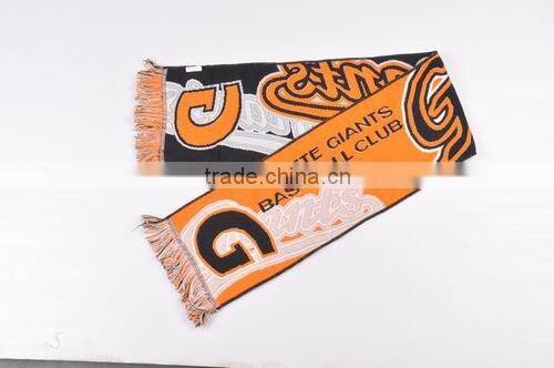 Acrylic Jacquard football fan scarf OEM welcome