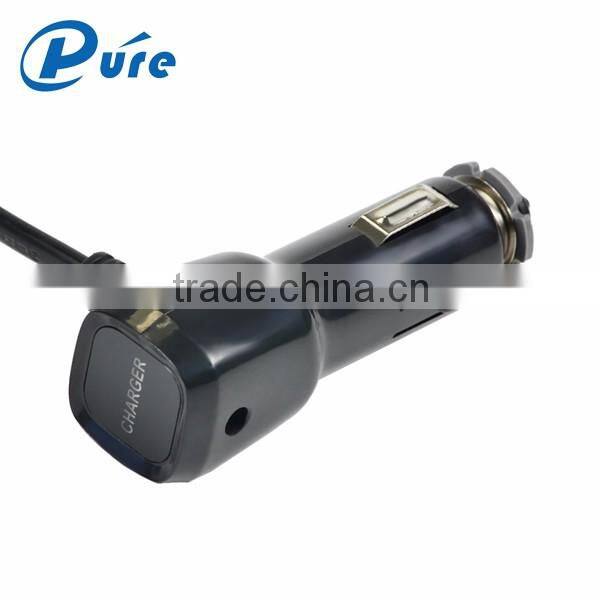 2 USB ports and 2 cigarete socket car power adapter