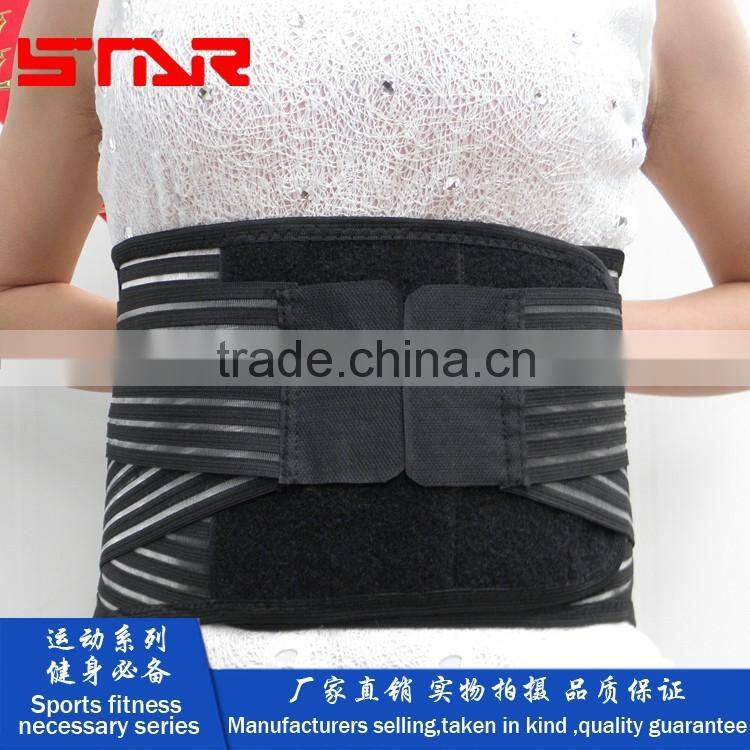 FDA Approved Wholesale Alibaba Neoprene Double Pull Lumbar Support Adjustable Back Belt Pain Waist Brace with PP support plate