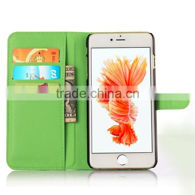 LITCHI TEXTURE Soft Wallet LEATHER Case Stand PU Leather Case For IPHONE 6/6S PLUS FLIP LEATHER BUSINESS MUTIFUNCTIONAL CASE